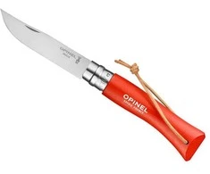 Kišeninis peilis Opinel Trekking Nr.7 nerūdijančio plieno ašmenimis ir oranžine rankena