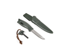 Carruzzo Morakniv "Light My Fire FireKnife" žalios spalvos peilis su akmenukais