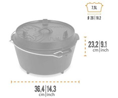 Ketaus Puodas Petromax FT9 (su kojelėmis) 9 l