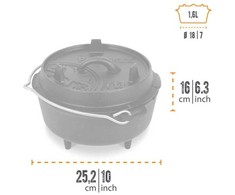 Ketaus puodas Petromax FT3 (su kojelėmis) 2 l