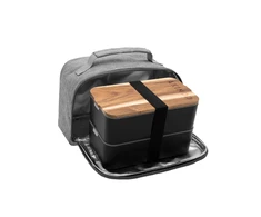 Pietų dėžutė su termo maišeliu Akinod Bento+Lunch bag 11:58 Noir/Gris, AKI000045