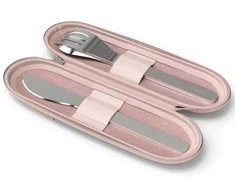 Monbento sztućce na wynos w etui Slim Nest Trio Rožinė