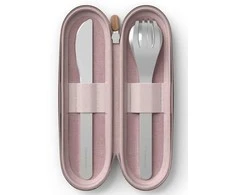 Monbento sztućce na wynos w etui Slim Nest Trio Rožinė