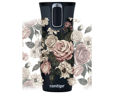 Termo puodelis Contigo West Loop 2.0 470 ml „Glamour Gėlės – Juodas”