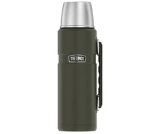 THERMOS 1,2l thermos flask with cup holder - army žalias