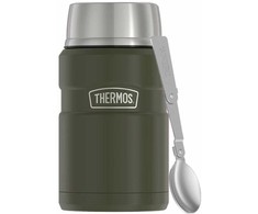 Thermos 710 ml maisto termosas su sulankstomu šaukštu ir puodeliu TERMOSAS - armijos žalias