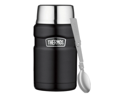 Termosas maistui Thermos 710 ml, matinis juodas, su sulankstomu šaukštu