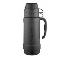 Thermos Stiklinis termosas su dviem puodeliais, 1 litras, juodas 194530 TERMOSAS