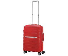 Kelioninis Samsonite kietas lagaminas Flux Spinner S 55 cm 37/44 l raudonas 4 ratukai TSA
