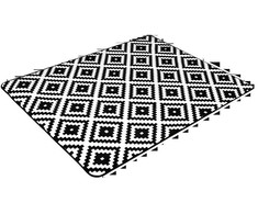 Geometrinis juodai baltas medvilninis rankšluostis, ypač sugeriantis greitai džiūstantis vonios rankšluostis, kompaktiškas kelioninis rankšluostis, Oeko-Tex sertifikuotas aksesuaras, minkšta tekstilė
