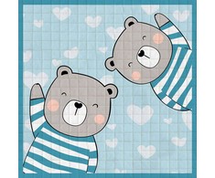 Domarex Kiliminis kilimėlis Bon Bon 120x120 Teddy Bear, mėlynas, dygsniuotas, neslystantis