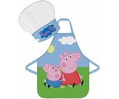 Fartuszek dziecięcy su czapką Peppa i George mėlyna komplektas kucharza