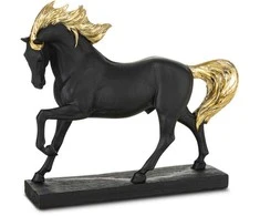 Eurofirany Euro užuolaidos C/HORSI/FIG/01 26X7X22 JUODA+AUKSINIS