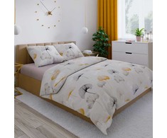 Satino pynimo medvilnės patalynės komplektas, 220x200 cm antklodės užvalkalas su dviem pagalvių užvalkalais, 115 g/m² svoris, minkšta ir patogi patalynė miegui