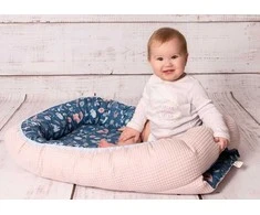 Baby Matex Kūdikio lizdelis, Prestige kokonas 55x80, turkio spalvos, tamsiai rožinis, miško gyvūnai, dvipusis vystyklinis, nešiojama kūdikio lovelė, saugi miego vieta, kūdikio gultukas