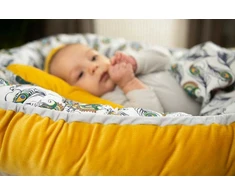 Baby Matex Kūdikio kokonas, drugelio formos pagalvė galvai, medvilnės ir velveto užvalkalas, 55x80 cm, naujagimiams 0-8 mėn., nešiojamas miego lizdelis, kūdikio lizdas