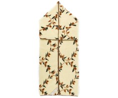 Merino vilnos kimono antklodė 2-in-1, 160x200 cm, rankovės, šilti namų drabužiai, šildantis reabilitacijos produktas, kreminė ruda, vilnonis pledas