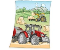 Baby Best Koc polarowy 130x160 Traktor kolorowy H24