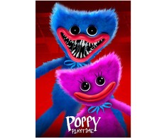 Koc polarowy 130x170 Poppy playtime raudona kolorowy Kids 12 Halantex
