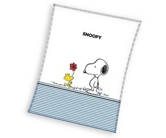 Koc polarowy 130x170 Snoopy balta mėlyna C24