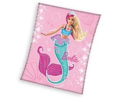 MCU Koc su mikrofibry 130x170 Barbie lalka rožinė 4166 C23