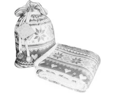 MCU Koc świąteczny 150x200 Saco Sherpa maišelyje balta pilka prezentowy Faro