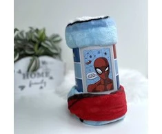 Kocyk su mikrofibry 100x150 Spider-man mėlyna raudona JF23
