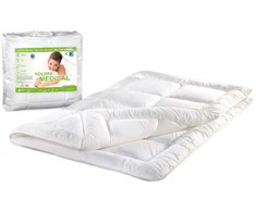 Hipoalerginis antklodės ir pagalvių komplektas, 160x200 cm antklodė su dviem 50x60 cm pagalvėmis, medicininis, baltas, alergiškiems žmonėms, patalynės rinkinys
