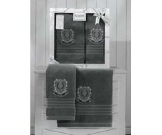 Rankšluostis Medvilninių rankšluosčių rinkinys dekoratyvinėje dėžutėje, 2 vnt., 50x90 cm ir 70x140 cm, 450 g/m², hipoalerginis, dovanų rinkinys voniai