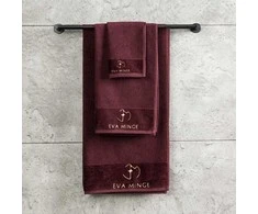 Eurofirany Medvilninių rankšluosčių rinkinys dėžutėje, 3 dalys, 550 g/m², veliūrinis apvadas, siuvinėtas logotipas, rankšluostis rankoms, vonios rankšluostis, didelis rankšluostis, dovana voniai