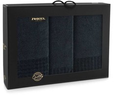 Rankšluostis 3 dalių Egipto medvilnės rankšluosčių rinkinys dėžutėje, 30x50, 50x100, 70x140 cm, 500g/m², antibakterinis, Oeko-Tex sertifikatas, vonios rankšluosčių dovanų rinkinys, prabangi tekstilė