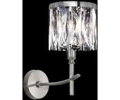 Eurofirany Sidabrinis kristalinis sieninis šviestuvas, K9 kristalų ir metalo konstrukcija, dekoratyvinis apšvietimas glamour ir klasikiniam interjerui, 25x13x30 cm sieninė bra, prabangus šviestuvas