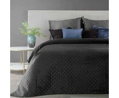 Dekoratyvinė lovatiesė 200x220 Dimon juoda geometrinis aksomas Eurofirany Lovatiesė