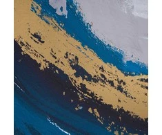 Eurofirany Abstraktus sienos menas, pilka ir mėlyna spalvų paletė, modernus minimalistinis dekoras, 60x90 cm paveikslas su rėmu, šiuolaikinė interjero dekoracija, drobės paveikslas svetainei