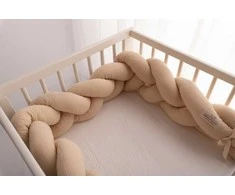 Baby Matex Medvilnės muslino lovelės apsauga, 200 cm ilgio apsauginė pynė, Oeko-Tex sertifikatas, lovelėms ir Mozės krepšiams, kūdikio lizdelis kokonas, minkšta apsauga kūdikiui