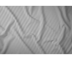 Detexpol Šviesiai pilkas damasto patalynės komplektas 220x200 cm, 1 cm juostelės, 100% medvilnė, 3 dalys, paslėptas užtrauktukas, prabangi miegamojo tekstilė