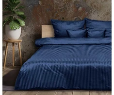 Multitex Damasto medvilnės patalynės komplektas, 220x200 cm antklodės užvalkalas su 2 pagalvių užvalkalais, vienspalvės juostelės, paslėptas užtrauktukas, 150 g/m² svoris, prabangi miegamojo tekstilė