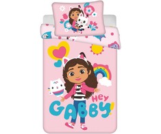 Patalynė bawełniana 100x135 Koci domek Gabi rožinė poszewka 40x60 Gabby`s Dollhouse JF24
