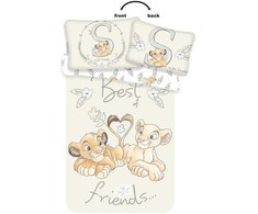 Patalynė bawełniana 100x135 Król Lew Simba Nala przyjaciele Lion King best friends kwiatki 4751 dziecięca do łóżeczka