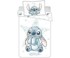 Jerry Fabrics Medvilninė patalynė 100x135 Lilo and Stitch Stitch Baltas STAR vaikams