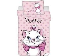 Patalynė bawełniana 100x135 Marie Cat Merci rožinė poszewka 40x60 JF24