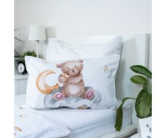 Patalynė bawełniana 100x135 Meškiukas baloniki balta smėlio sp. poszewka 40x60 JF24