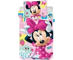Patalynė bawełniana 100x135 Myszka Mini Minnie Mouse rožinė 9429 poszewka 40x60 JF24