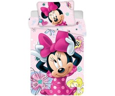 Patalynė bawełniana 100x135 Myszka Mini Minnie Mouse rožinė 3433 poszewka 40x60