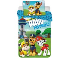 Patalynė bawełniana 100x135 Psi Patrol Paw Pieski 8671 mėlyna drużyna