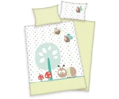 MCU Patalynė bawełniana 100x135 Pszczółki 8623 Kropki Muchomorki do łóżeczka
