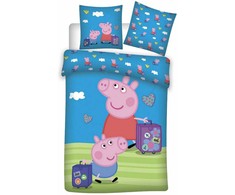 Patalynė bawełniana 100x135 Świnka Peppa i George poszewka 40x60 do łóżeczka