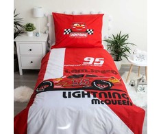 Patalynė bawełniana 140x200 Cars Auta 8353 I am speed Zygzak McQueen poszewka 70x90 raudona dziecięca