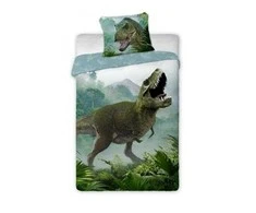 MCU Patalynė bawełniana 140x200 Dinozaur t rex 002 žalia poszewka 70x90