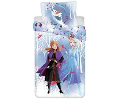 Patalynė bawełniana 140x200 Frozen Anna Elsa Kraina Lodu poszewka 70x90